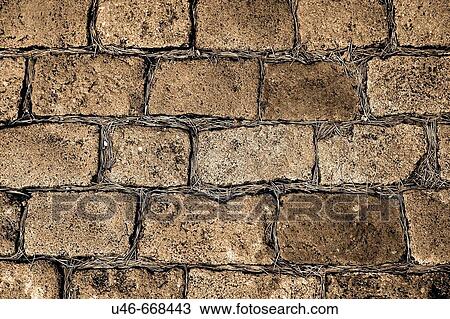 Stock Image - Paving stones on a street in Girona Spain. Fotosearch