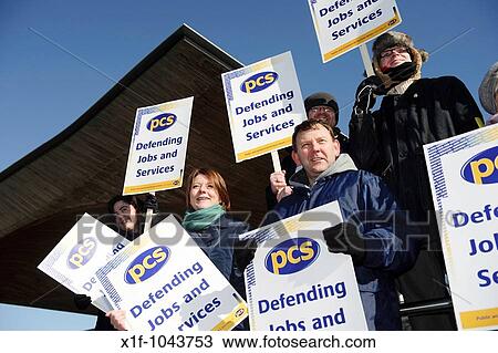 PCS Public and Commercial Services union members on strike, picketing Wales Assembly Govenment offices, Cardiff, March 8 2010 View Large Photo Image Stock Image - PCS Public and Commercial Services union members on strike, picketing Wales Assembly Govenment offices, Cardiff, March 8 2010. Fotosearch
