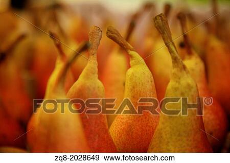 Stock Photo - Pears in a street market at venice Italy.. Fotosearch