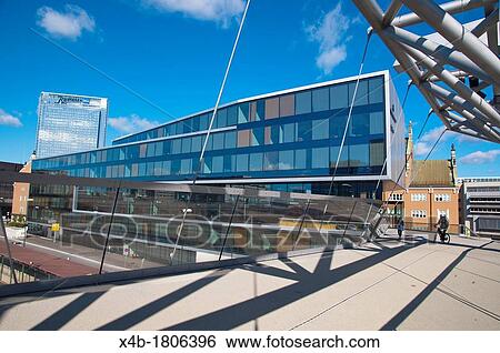 Pedestrian footbridge crossing the main railway station tracks Sentrum central Oslo Norway Europe View Large Photo Image Stock Photograph - Pedestrian footbridge crossing the main railway station tracks Sentrum central Oslo Norway Europe. Fotosearch