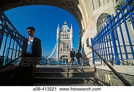 Pedestrian, the Tower Bridge. London. England. UK. View Large Photo Image Stock Image - Pedestrian, the Tower Bridge. London. England. UK.. Fotosearch