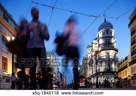 Pedestrians on Constitution Avenue, Seville, Spain View Large Photo Image Stock Photo - Pedestrians on Constitution Avenue, Seville, Spain. Fotosearch