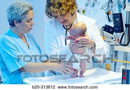 Pediatrician and nurse examinating baby at hospital View Large Photo Image Stock Image - Pediatrician and nurse examinating baby at hospital. Fotosearch