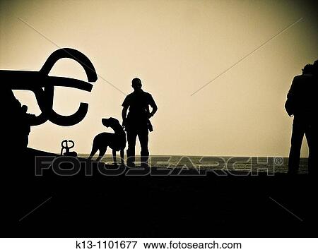 Stock Photo - Peine de los Vientos (Comb of the Winds) sculpture by Chillida, San Sebastian, Guipuzcoa, Basque Country, Spain. Fotosearch