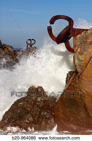 ? Peine del Viento? sculpture by Eduardo Chillida, San Sebastian, Guipuzcoa, Basque Country, Spain View Large Photo Image Stock Photograph - ? Peine del Viento? sculpture by Eduardo Chillida, San Sebastian, Guipuzcoa, Basque Country, Spain. Fotosearch