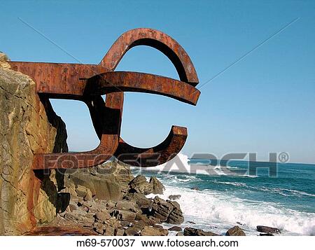 ? Peine del Viento? (Wind's Comb), Eduardo Chillida sculpture. Donostia, San Sebastian. Euskadi. Spain. View Large Photo Image Stock Photo - ? Peine del Viento? (Wind's Comb), Eduardo Chillida sculpture. Donostia, San Sebastian. Euskadi. Spain.. Fotosearch