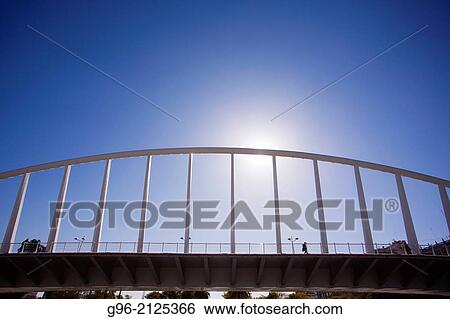 Stock Photograph - Peineta bridge by Santiago Calatrava in Valencia, Spain.. Fotosearch
