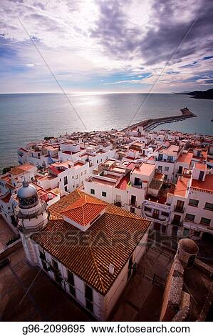 Peiscola, Castell? n, Spain. View Large Photo Image Stock Photography - Peiscola, Castell? n, Spain.. Fotosearch