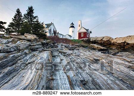 Pemaquid Point Lighthouse on striated metamorphic rocks of Pemaquid Point, Bristol Maine View Large Photo Image Stock Photo - Pemaquid Point Lighthouse on striated metamorphic rocks of Pemaquid Point, Bristol Maine. Fotosearch