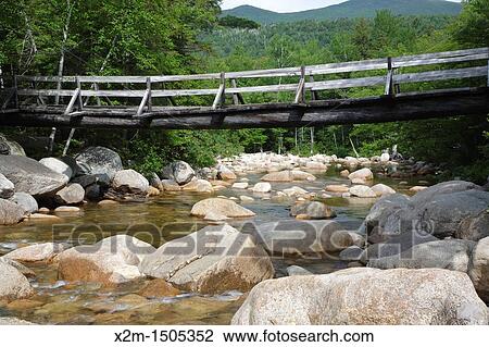 Pemigewasset Wilderness - Footbridge, which crosses the East Branch of the Pemigewasset River along the Thoreau Falls Trail at North Fork Junction in Lincoln, New Hampshire USA View Large Photo Image Stock Image - Pemigewasset Wilderness - Footbridge, which crosses the East Branch of the Pemigewasset River along the Thoreau Falls Trail at North Fork Junction in Lincoln, New Hampshire USA. Fotosearch