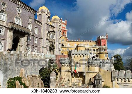 Stock Image - Pena National Palace, Sintra, around Lisbon, portugal, europe. Fotosearch