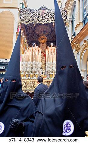 Penitents Holy Week procession `La Sed? Holy Wednesday Seville Spain View Large Photo Image Stock Image - Penitents Holy Week procession `La Sed? Holy Wednesday Seville Spain. Fotosearch