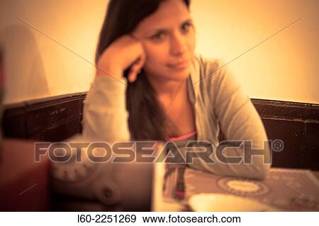 Pensative girl View Large Photo Image Stock Photo - Pensative girl. Fotosearch