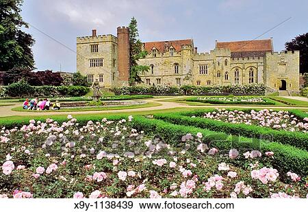 Stock Photo - Penshurst Place stately historic house home garden near Royal Tunbridge Wells, Sevenoaks, Tonbridge, in Kent, England. Fotosearch
