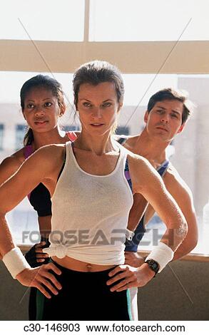 People doing stretch aerobics at gym View Large Photo Image Stock Image - People doing stretch aerobics at gym. Fotosearch