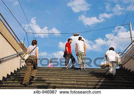People exiting Deak ter metro station in Budapest Hungary Europe View Large Photo Image Stock Photo - People exiting Deak ter metro station in Budapest Hungary Europe. Fotosearch
