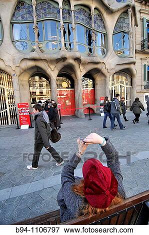 People in front of the Batllo House by Antoni Gaudi, Barcelona, Catalonia, Spain View Large Photo Image Stock Photo - People in front of the Batllo House by Antoni Gaudi, Barcelona, Catalonia, Spain. Fotosearch