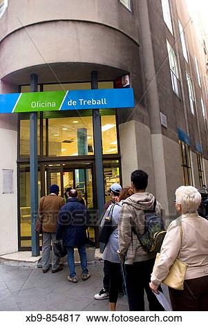 People in line as local unemployment office. Barcelona, Spain. View Large Photo Image Stock Photo - People in line as local unemployment office. Barcelona, Spain.. Fotosearch