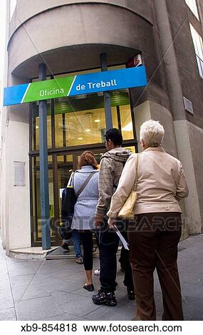 People in line as local unemployment office. Barcelona, Spain. View Large Photo Image Stock Photo - People in line as local unemployment office. Barcelona, Spain.. Fotosearch