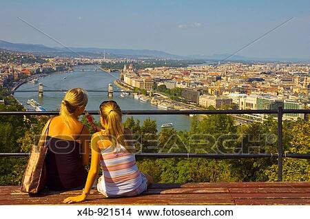 People on top of Gellert Hill in central Budapest Hungary EU View Large Photo Image Picture - People on top of Gellert Hill in central Budapest Hungary EU. Fotosearch