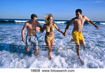 People running from water View Large Photo Image Stock Photo - People running from water. Fotosearch