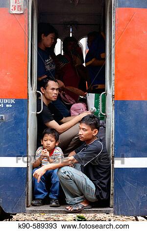 People waiting in the train at Senen train station of Jakarta, Indonesia, Southeast Asia View Large Photo Image Stock Image - People waiting in the train at Senen train station of Jakarta, Indonesia, Southeast Asia. Fotosearch