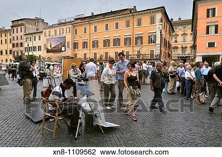 People walking around the Piazza Navona, Rome View Large Photo Image Stock Image - People walking around the Piazza Navona, Rome. Fotosearch