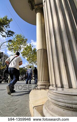 People walking down Passeig de Gracia, Barcelona, Catalonia, Spain. View Large Photo Image Stock Photograph - People walking down Passeig de Gracia, Barcelona, Catalonia, Spain.. Fotosearch