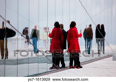 People walking on the roof of the Oslo Opera House, Oslo, Norway, Europe View Large Photo Image Stock Photo - People walking on the roof of the Oslo Opera House, Oslo, Norway, Europe. Fotosearch