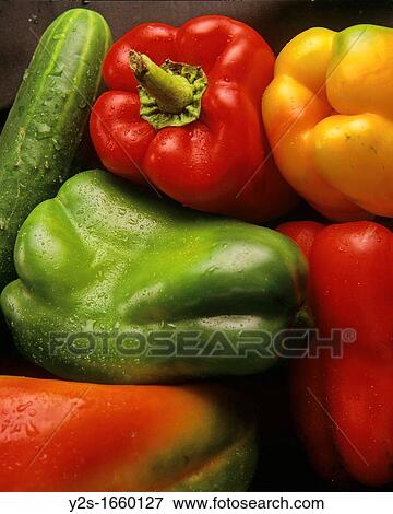 Peppers and cucumbers, Andalusia, Spain, View Large Photo Image Stock Photo - Peppers and cucumbers, Andalusia, Spain,. Fotosearch