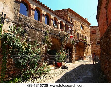 Stock Photography - Peratallada Medieval town Girona Catalunya Spain. Fotosearch