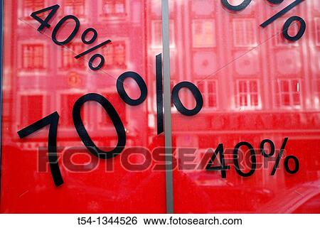 Percent discount on goods in Munich View Large Photo Image Stock Photograph - Percent discount on goods in Munich. Fotosearch