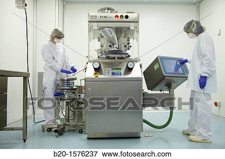 Performing technical checks during a compression process, Tableting, Clean room, Pharmaceutical plant, Drug manufacturing plant, Research Center, Pharmacy, Area Health, Tecnalia Research & Innovation, Araba Technology Park, Miano, Basque Country, Spain View Large Photo Image Stock Photo - Performing technical checks during a compression process, Tableting, Clean room, Pharmaceutical plant, Drug manufacturing plant, Research Center, Pharmacy, Area Health, Tecnalia Research & Innovation, Araba Technology Park, Miano, Basque Country, Spain. Fotosearch