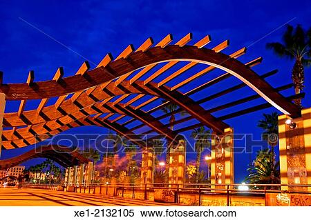 Pergola at night, Passeig de Colom, Barcelona, Catalonia, Spain View Large Photo Image Stock Photography - Pergola at night, Passeig de Colom, Barcelona, Catalonia, Spain. Fotosearch