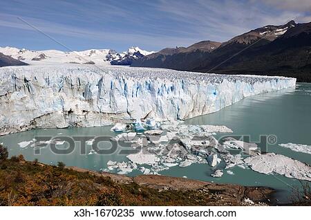 Stock Photography - Perito Moreno Glacier, around El Calafate, Santa Cruz province, Patagonia, Argentina, South America. Fotosearch