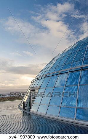 Stock Photo - Perlan building designed by Johannes Kjarval, Reykjavik city, Iceland. Fotosearch