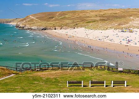 Perran Beach, Perranporth, North Cornwall, England, United Kingdom, Europe. View Large Photo Image Stock Image - Perran Beach, Perranporth, North Cornwall, England, United Kingdom, Europe.. Fotosearch