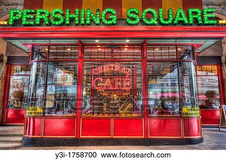 Pershing Square Central Cafe, located on 42nd street under the Park Avenue Viaduct directly across from historic Grand Central Terminal in New York City, New York, USA View Large Photo Image Stock Image - Pershing Square Central Cafe, located on 42nd street under the Park Avenue Viaduct directly across from historic Grand Central Terminal in New York City, New York, USA. Fotosearch