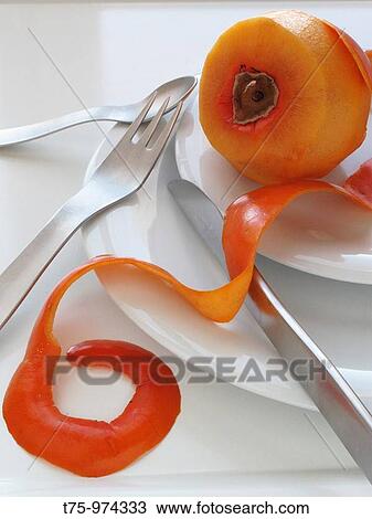 Stock Image - Persimmon (Diospyros kaki). Fotosearch