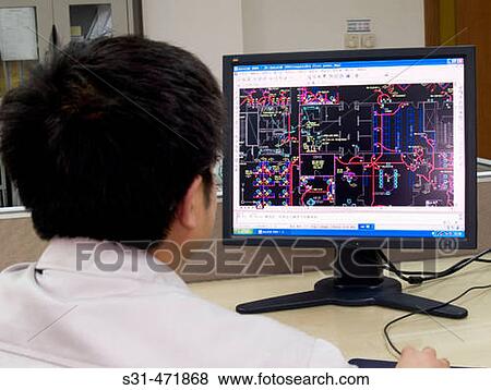 Person using a computer aided design (CAD) on a computer View Large Photo Image Stock Photo - Person using a computer aided design (CAD) on a computer. Fotosearch