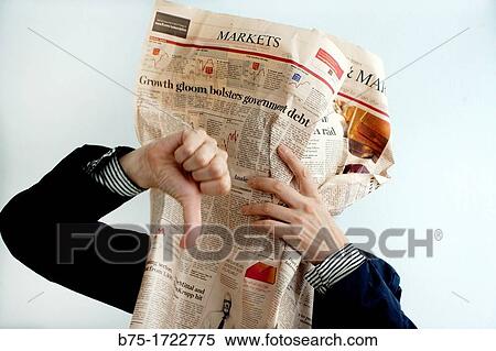 persona tapandose la cara con un periodico de economia, mercado de valores, person covering her face with a newspaper of economy, stock market, View Large Photo Image Stock Photography - persona tapandose la cara con un periodico de economia, mercado de valores, person covering her face with a newspaper of economy, stock market,. Fotosearch