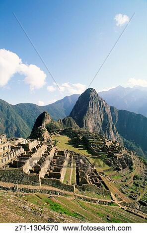 Peru, Machu Picchu, Inca ruins, mountain landscape, View Large Photo Image Stock Image - Peru, Machu Picchu, Inca ruins, mountain landscape,. Fotosearch
