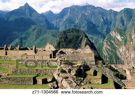 Peru, Machu Picchu, Inca ruins, mountain landscape, View Large Photo Image Stock Photograph - Peru, Machu Picchu, Inca ruins, mountain landscape,. Fotosearch