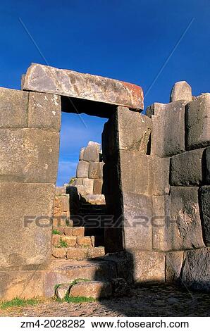 PERU, NEAR CUZCO, INCA FORTRESS OF SACSAYHUAMAN, DOOR. View Large Photo Image Stock Image - PERU, NEAR CUZCO, INCA FORTRESS OF SACSAYHUAMAN, DOOR.. Fotosearch