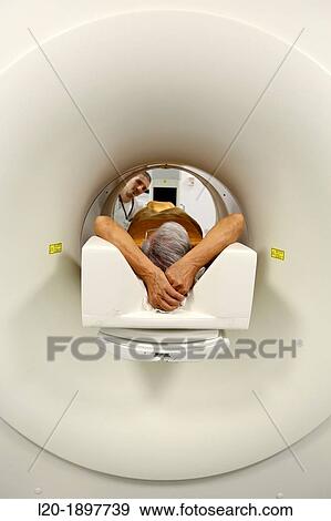 Stock Photo - PET-CT Siemens Biograph, Combined apparatus for positron emission tomography PET and X-ray computer tomography CT, Nuclear medicine, Onkologikoa Hospital, Oncology Institute. Fotosearch