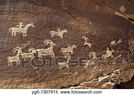 Petroglyphs of the native Americans, about 1500 years old, near WOLF RANCH, Arches National Park, Utah, USA View Large Photo Image Stock Photography - Petroglyphs of the native Americans, about 1500 years old, near WOLF RANCH, Arches National Park, Utah, USA. Fotosearch