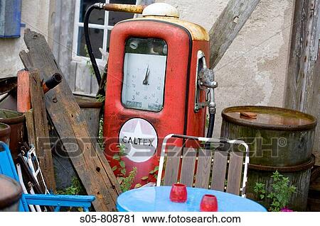 petrol pump, shabby chic, nostalgia, cafe, Thrift View Large Photo Image Stock Image - petrol pump, shabby chic, nostalgia, cafe, Thrift. Fotosearch