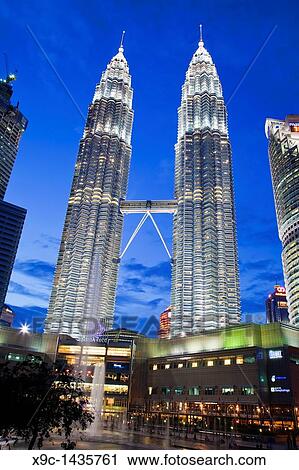 Stock Image - Petronas Towers, Kuala Lumpur. Fotosearch
