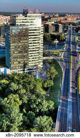 Stock Photo - Petrzalka borough, cityscape from UFO restaurant, SNP bridge, Bratislava, Slovakia.. Fotosearch