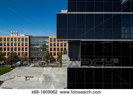 Stock Image - Pharmacy building at the University of British Columbia, Vancouver, BC, Canada Life Sciences building in background. Fotosearch